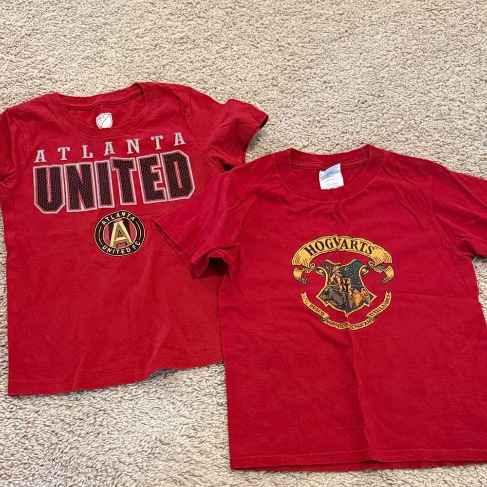 Atlanta United & Hogwarts Red Kids T-Shirts Set